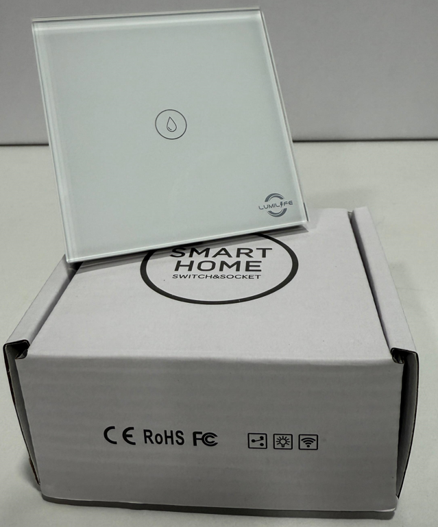 Tuya 20A WiFi Touch Switch with Neutral, 86*86mm Tempered Glass Panel, 4000W Load, Alexa & Google Home Compatible, EU & UK Standards